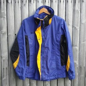 Vintage 90s Columbia Bugaboo blue yellow windproof shell jacket coat Womens M